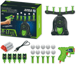 Floating target shooting game featuring glow-in-the-dark targets, adjustable difficulty settings, perfect for indoor and outdoor entertainment for all ages. 0